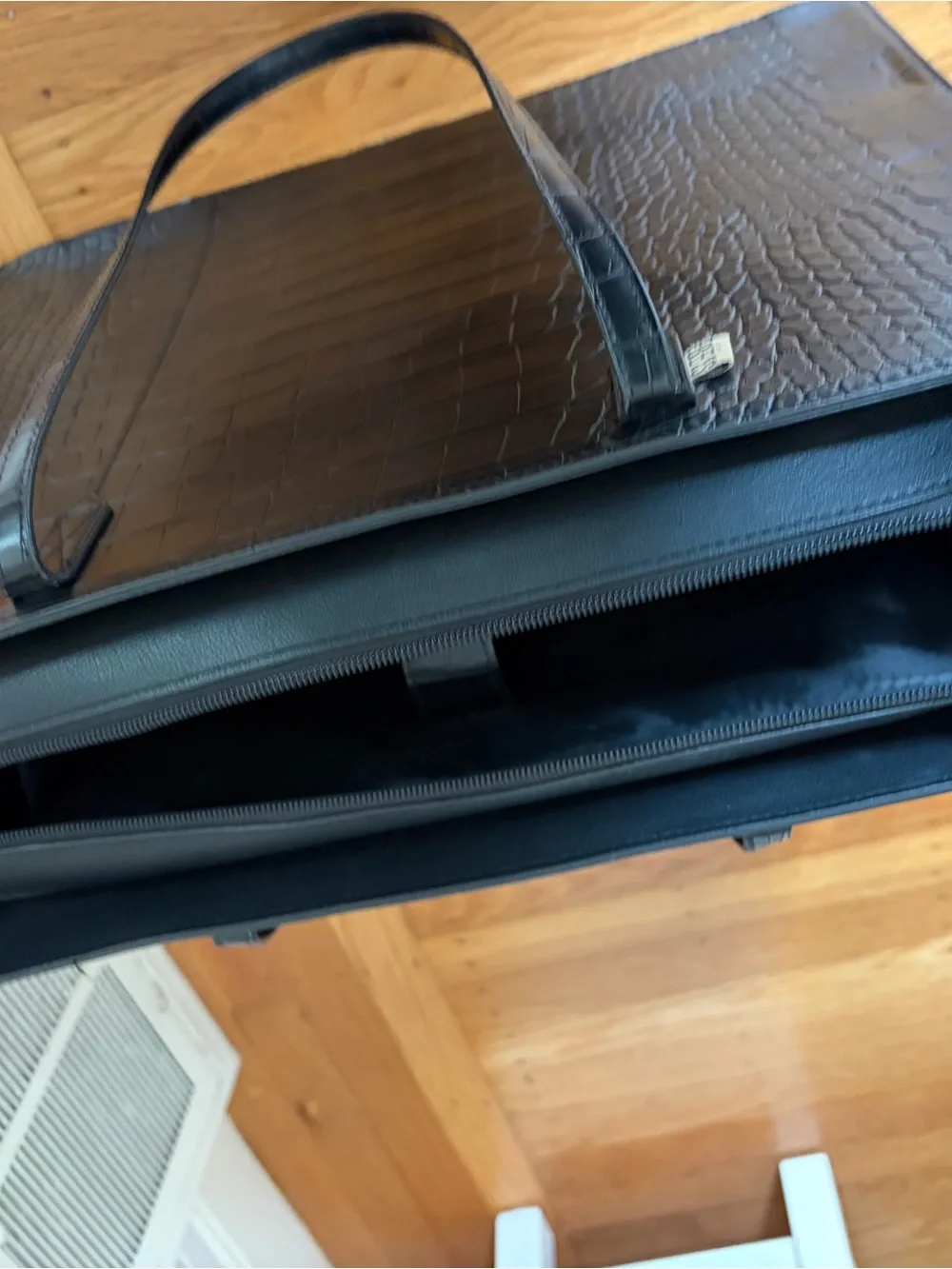 BEIS Black Croc Large Work Tote